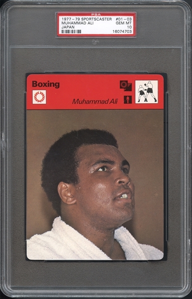 1977-79 Sportscaster Japan #01-03 Muhammad Ali PSA 10 GEM MINT 