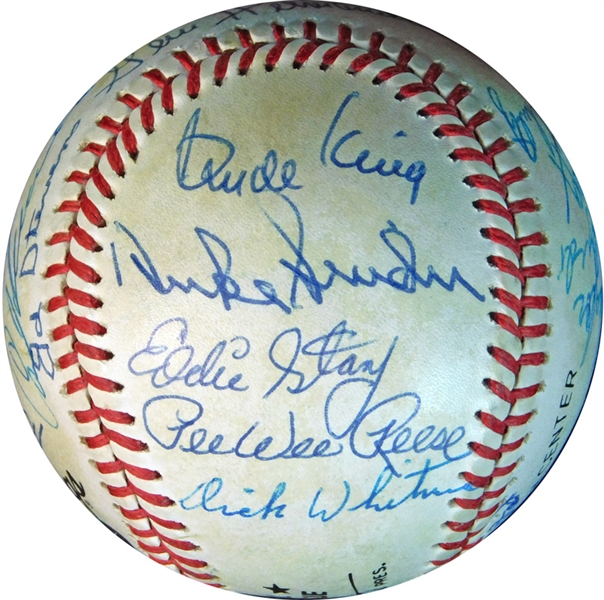 1947 Brooklyn Dodgers Reunion Team-Signed ONL (Giamatti) Ball with (21) Signatures JSA