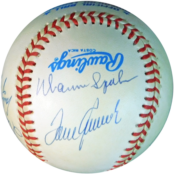300 Win Club Multi-Signed OAL (Brown) Ball with (8) Signatures JSA
