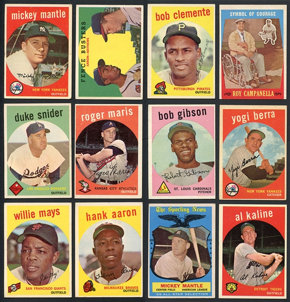 1959 Topps Baseball Complete Set with Variations 