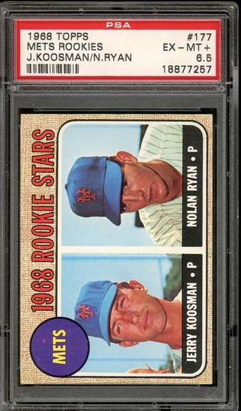 1968 Topps Mets Rookies #177 J. Koosman/ N. Ryan PSA 6.5 EX-MT+