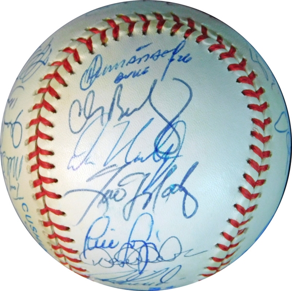 1999 New York Yankees World Champions Team-Signed OAL (Budig) Ball with (28) Signatures JSA