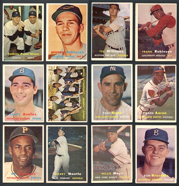 1957 Topps Complete Set With All Checklist Cards And Bazooka Contest Cards And Lucky Penny Card 