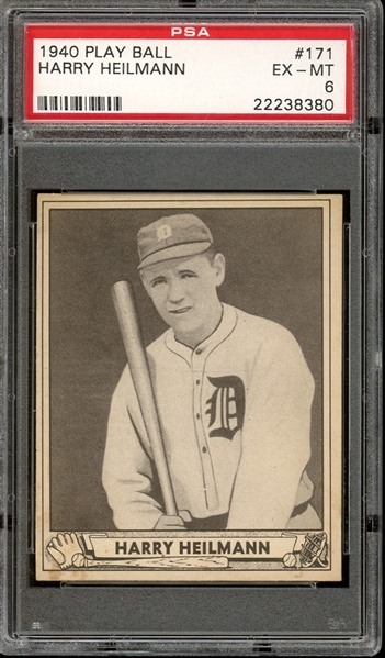 1940 Play Ball #171 Harry Heilmann PSA 6 EX-MT