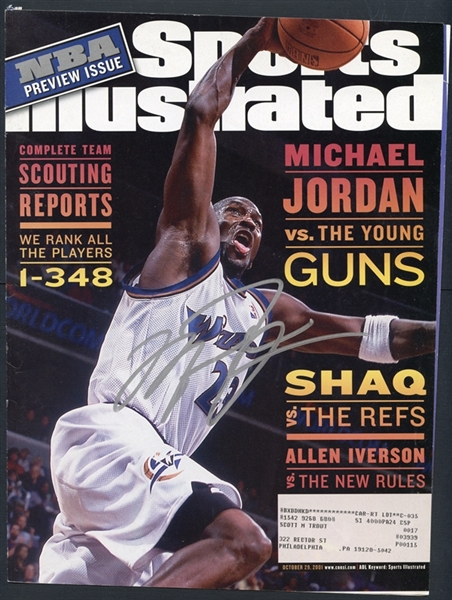 Michael Jordan Signed 2001 Sports Illustrated Magazine Cover JSA LOA