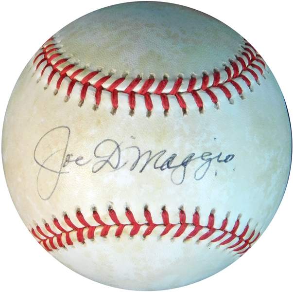 Joe DiMaggio Single-Signed OAL (Brown) Ball JSA