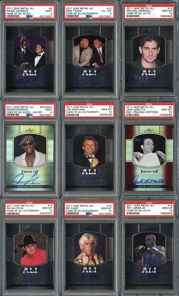2011 Leaf Metal Fans of Ali Autograph Group of Eighteen (18) All PSA Graded