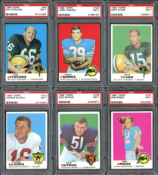 1969 Topps Football Partial Set (146/263) All PSA Graded 7 NM
