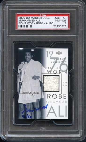 2000 U.D. Master Collection Muhammad Ali Fight Worn Robe Autograph PSA 8 NM-MT