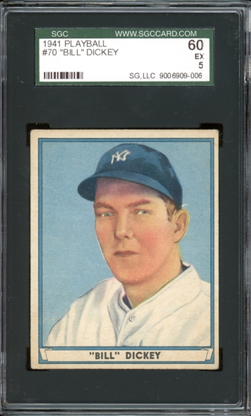 1941 Playball #70 "Bill" Dickey SGC 5 EX