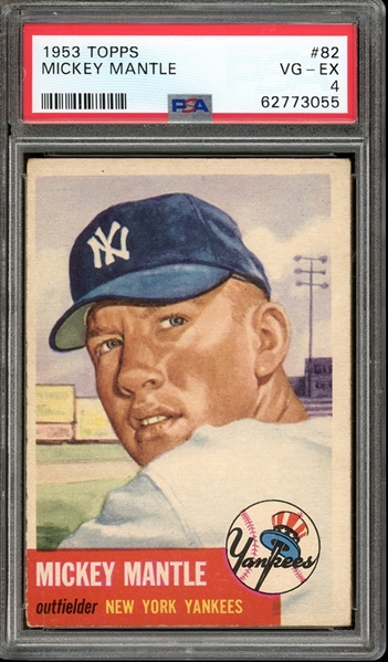 1953 Topps #82 Mickey Mantle PSA 4 VG-EX