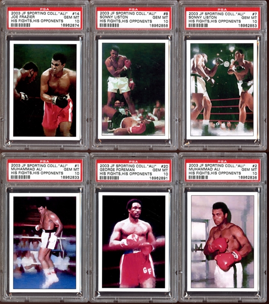 2003 JF Sporting Collectibles "Ali" His Fights, His Opponents Complete Set with Extras All PSA 10 GEM MINT