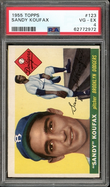 1955 Topps #123 Sandy Koufax PSA 4 VG-EX