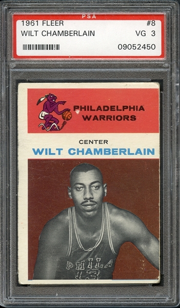 1961 Fleer #8 Wilt Chamberlain PSA 3 VG 