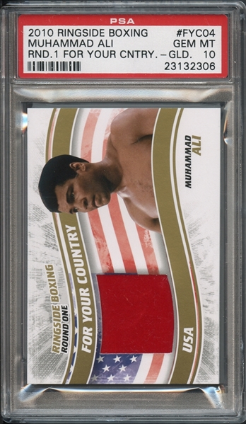 2010 Ringside Boxing Round 1 "For Your Country" #FYC04 Muhammad Ali "Gold" 3/10 PSA 10 GEM MINT 