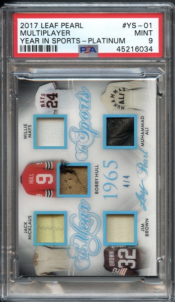 2017 Leaf Pearl The Year In Sports 1965 #YS-01 Multiplayer Platinum 4/4 PSA 9 MINT 