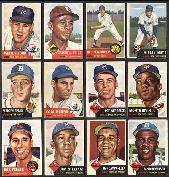 1953 Topps Near Complete Set (No Mantle) 