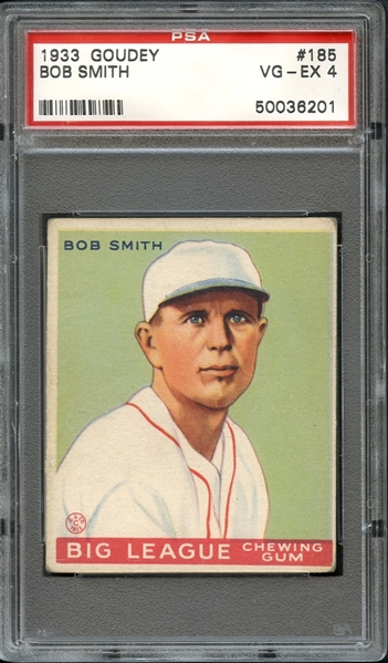 1933 Goudey #185 Bob Smith PSA 4 VG-EX