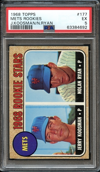 1968 Topps #177 Mets Rookies Koosman/Ryan PSA 5 EX