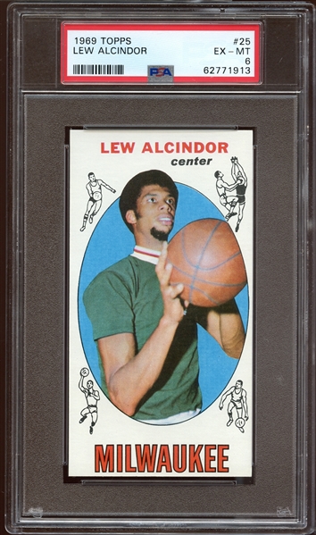 1969 Topps #25 Lew Alcindor PSA 6 EX/MT