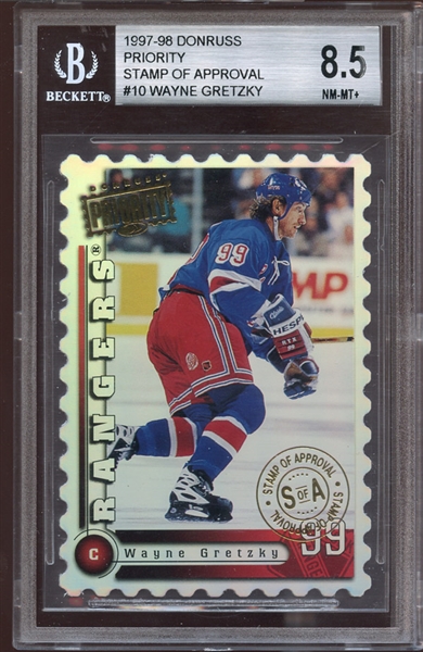 1997-98 Donruss Priority Stamp of Approval #10 Wayne Gretzky BGS 8.5 NM/MT+