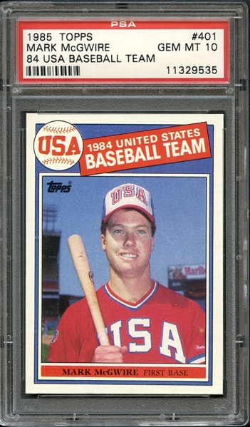 1985 Topps 84 USA Baseball Team #401 Mark McGwire PSA 10 GEM MINT 