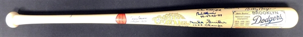 Brooklyn Dodgers Old-Timers Multi-Signed Commemorative Bat with (13) Signatures PSA/DNA