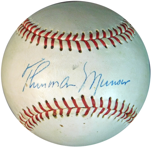 Exceptional Thurman Munson Single-Signed Baseball PSA/DNA Auto 8