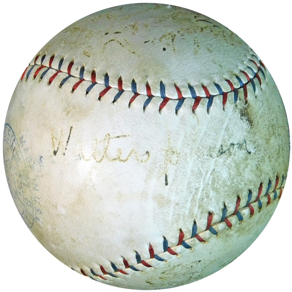 1925 Washington Senators American League Champions Multi-Signed OAL (Johnson) Ball with (9) Signatures Featuring Walter Johnson PSA/DNA