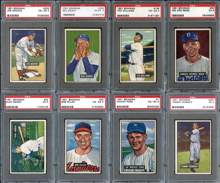 1951 Bowman Near Complete Set (322/324) No Mantle, Mays, With PSA