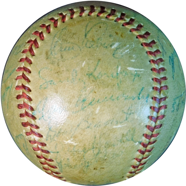 1955 Brooklyn Dodgers World Champions Team-Signed ONL (Giles) Ball with (25) Signatures JSA