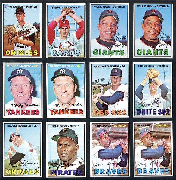 1967 Topps Lot of 87 Star Cards, Aaron, Mantle, Mays, etc. 