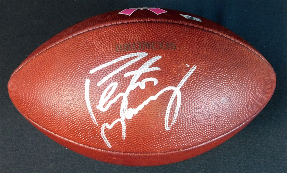 Peyton Manning Signed Game-Used Breast Cancer Awareness Football JSA