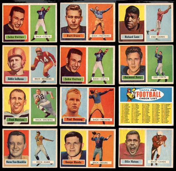 1957 Topps Football Near-Complete Set (151/154) With Checklist Plus (49) Extras Including Unitas