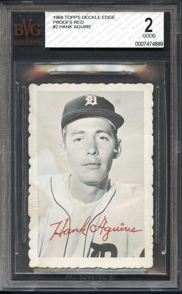 1968 Topps Deckle Edge Proofs Red #2 Hank Aguire BVG 2 GOOD