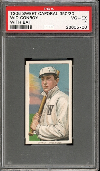 T206 Sweet Caporal 350/30 Wid Conroy With Bat PSA 5 VG-EX