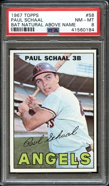 1967 Topps #58 Paul Schaal Bat Natural Above Name PSA 8 NM-MT