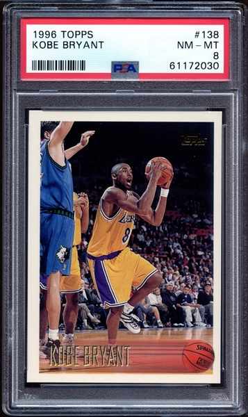 1996 Topps #138 Kobe Bryant PSA 8 NM/MT