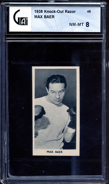 1938 Knock-Out Razor #46 Max Baer GAI 8 NM/MT