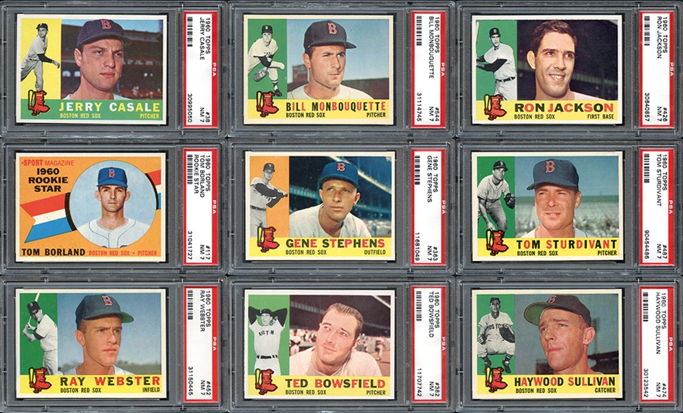 1960 Topps Red Sox Group of (30) All PSA 7 NM