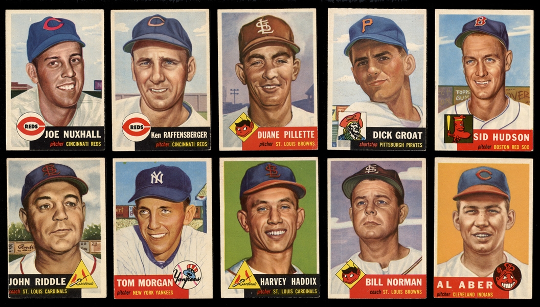 1953 Topps Group of (10) with High Numbers