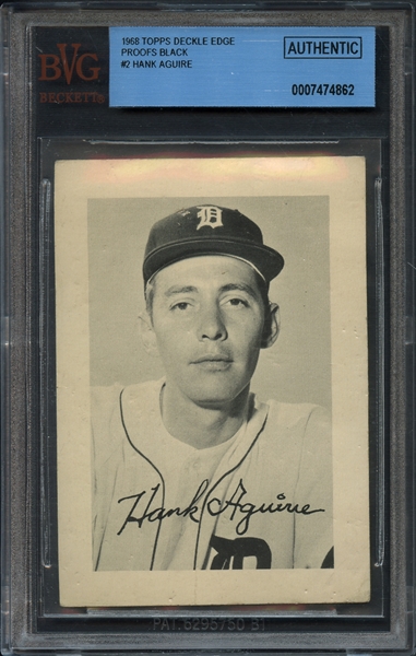 1968 Topps Deckle Edge Proofs Black #2 Hank Aguirre BVG AUTHENTIC