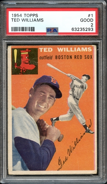1954 Topps #1 Ted Williams PSA 2 GOOD