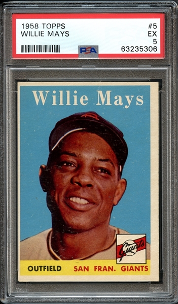 1958 Topps #5 Willie Mays PSA 5 EX