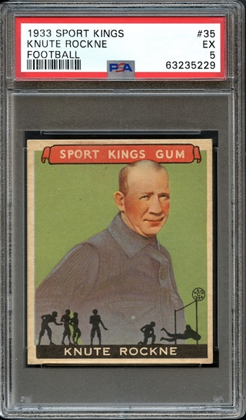 1933 Sport Kings Football #35 Knute Rockne PSA 5 EX