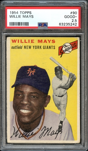 1954 Topps #90 Willie Mays PSA 2.5 GOOD+