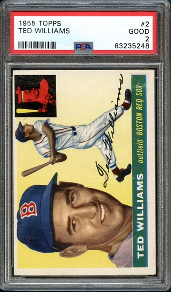 1955 Topps #2 Ted Williams PSA 2 GOOD