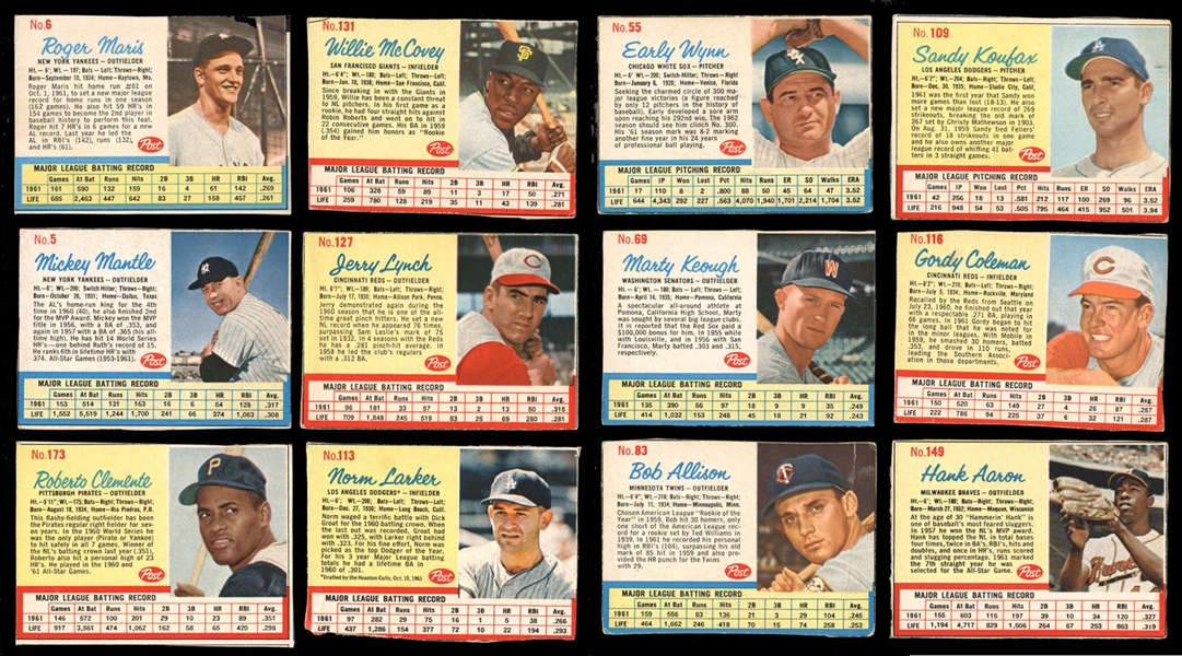 1962 Post Cereal Near-Complete Set (195/200) 