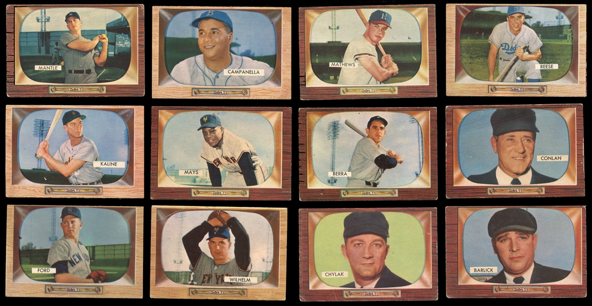 1955 Bowman Baseball Partial Set (284/320) with Mantle