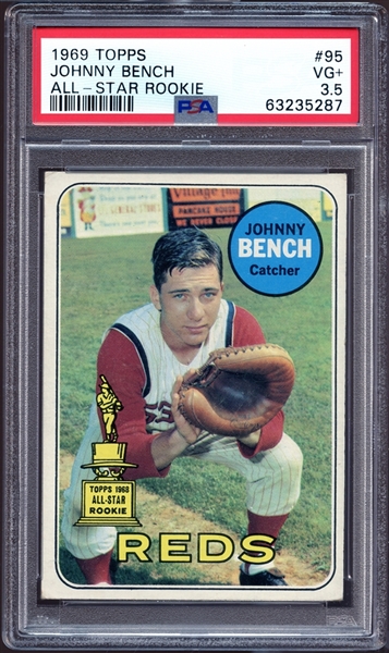 1969 Topps #95 Johnny Bench All-Star Rookie PSA 3.5 VG+